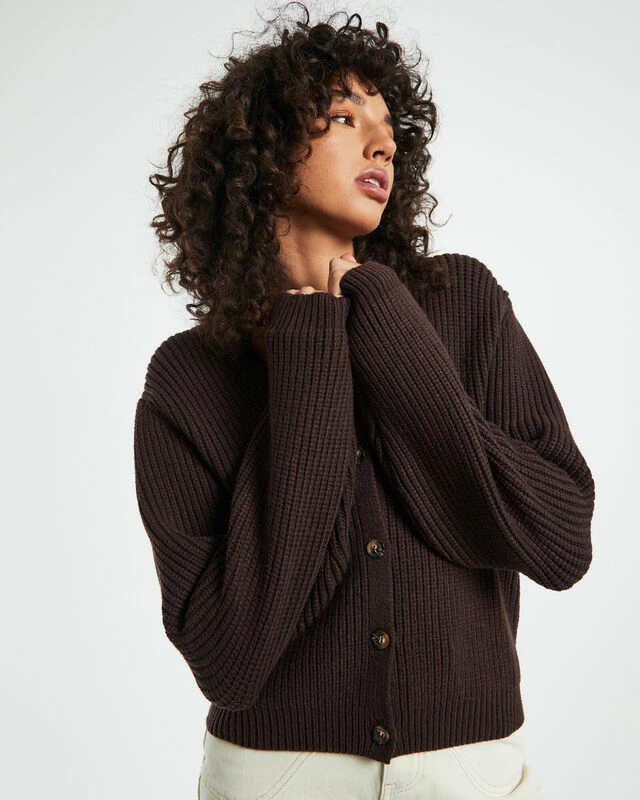 Nora Knit Cardigan Chocolate Brown 7 Nora Knit Cardigan Chocolate Brown - Image 5