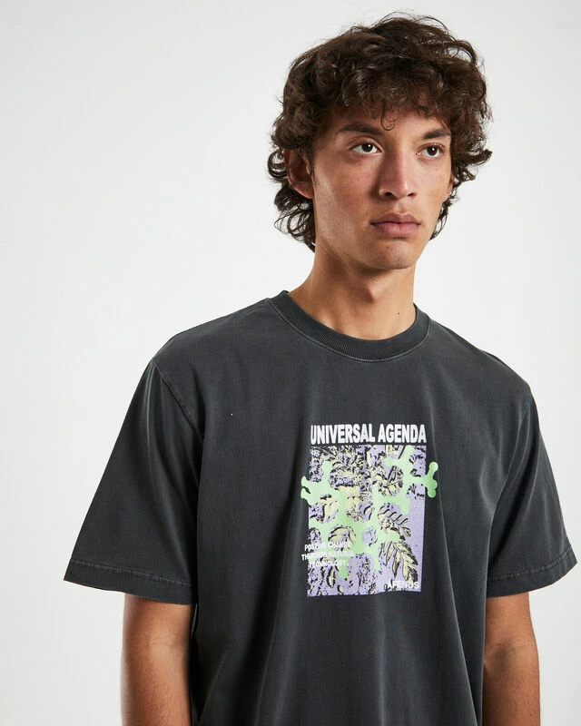 Afends Universal Recycled Retro Fit T-Shirt In Stone Black 7 Afends Universal Recycled Retro Fit T-Shirt In Stone Black - Image 5