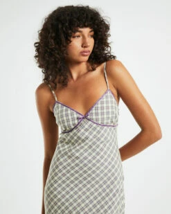 Insight Jenny Plaid Bias Midi Dress In Multi -Insight Shop 5 59431