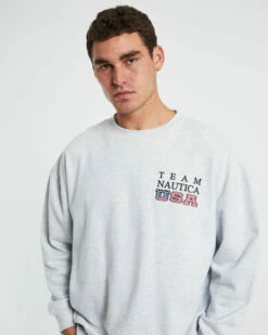 Nautica Norrie Long Sleeve Sweatshirt In Ice Marle Grey -Insight Shop 5 59718