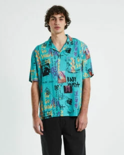 Insight Homezine Short Sleeve Resort Shirt In Teal -Insight Shop 5 61837