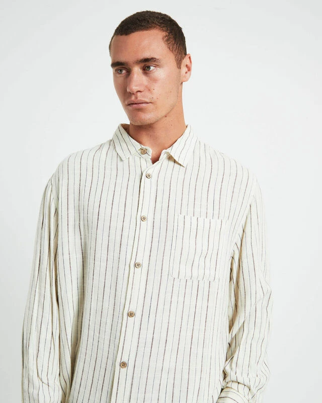 Tesky Linen Long Sleeve Shirt In Natural 7 Tesky Linen Long Sleeve Shirt In Natural - Image 5