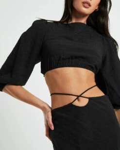 Poppy Tie Back Top In Black -Insight Shop 5 62014