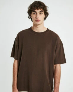 Ramona Linen Short Sleeve T-Shirt In Cocoa Brown -Insight Shop 5 62118