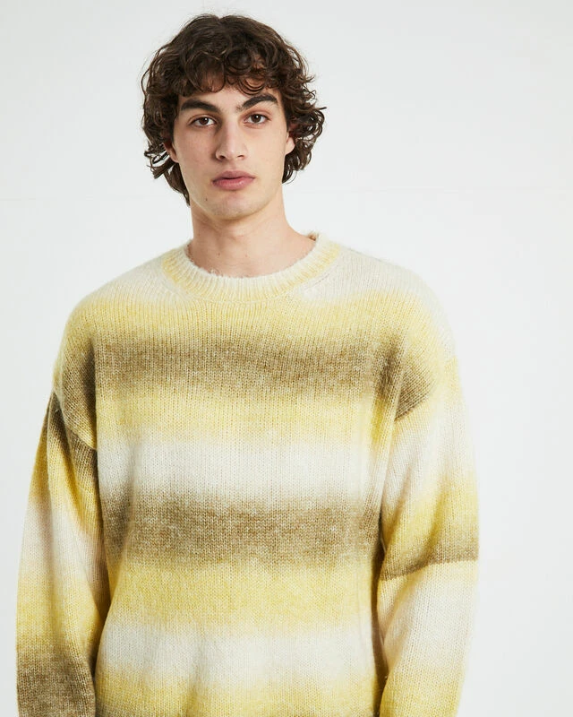 Insight Soft Stripe Long Sleeve Knit Shirt In Yellow/Green 7 Insight Soft Stripe Long Sleeve Knit Shirt In Yellow/Green - Image 5
