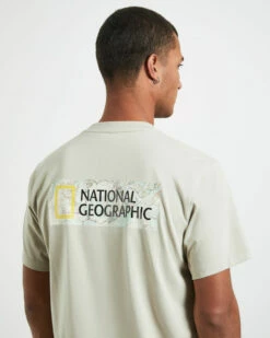 National Geographic Mantella Back Big Logo Short Sleeve T-Shirt Carbon Beige -Insight Shop 5 72534