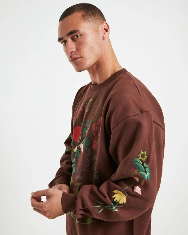 MARKET Life Cycle Crewneck Jumper In Acorn Brown 7 MARKET Life Cycle Crewneck Jumper In Acorn Brown - Image 5