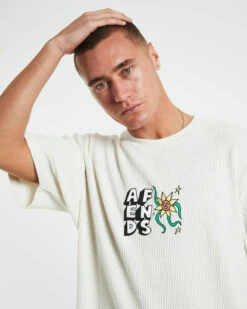 Afends Flowerbed Recycled Waffle Retro Fit T-Shirt In White -Insight Shop 5 73129