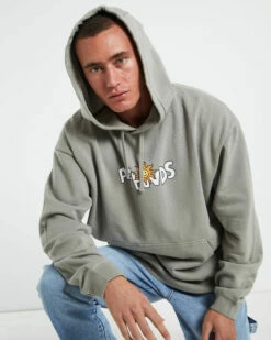 Afends Sunshine Recycled Pull On Hoodie In Olive Green -Insight Shop 5 73141