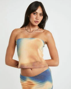 Della Printed Strapless Knit Top In Assorted -Insight Shop 5 73198