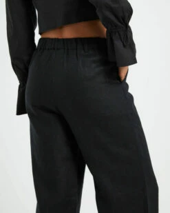 Jemimah Linen Trouser In Black 12 Jemimah Linen Trouser In Black -Insight Shop 5 73463