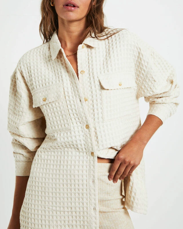 Posey Oversized Waffle Shirt Coconut 7 Posey Oversized Waffle Shirt Coconut - Image 5