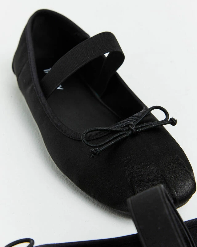 Mystic Ballet Pump Flats In Black Satin 7 Mystic Ballet Pump Flats In Black Satin - Image 5