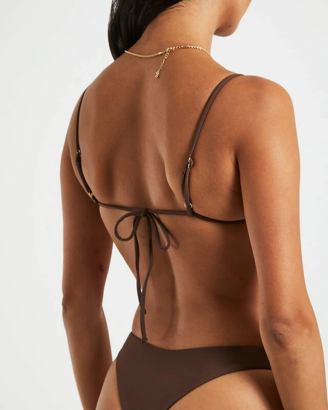 Gather Front Top In Coffee Brown 7 Gather Front Top In Coffee Brown - Image 5