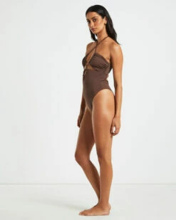 Bandeau One Piece In Coffee Brown -Insight Shop 5 74974