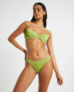 Rib Cut Out Underwire Bikini Top In Citrus Green -Insight Shop 5 75045