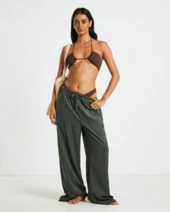 Rib Cross Front Bikini Top In Chocolate Brown 13 Rib Cross Front Bikini Top In Chocolate Brown -Insight Shop 5 75058