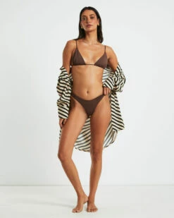 Thong Bikini Bottoms In Coffee Brown -Insight Shop 5 75164