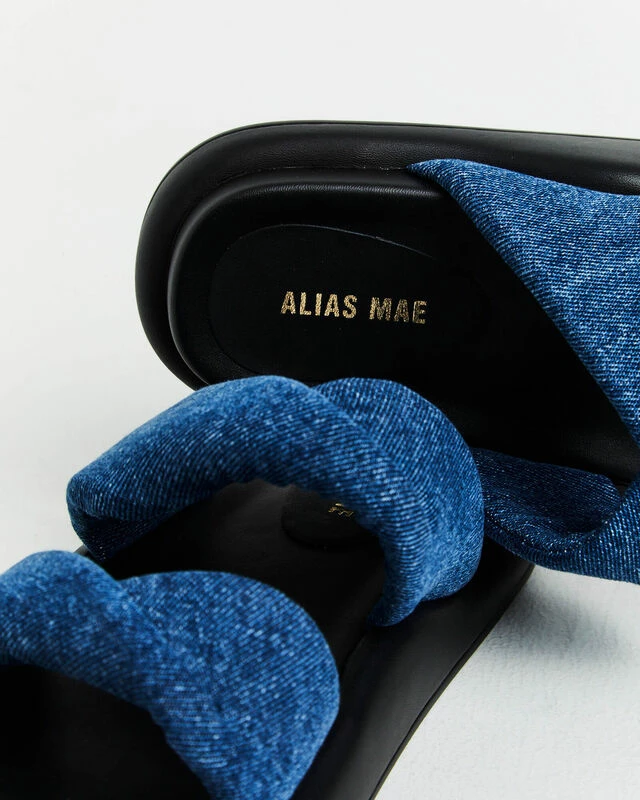 Therese Slides In Dark Denim Blue 7 Therese Slides In Dark Denim Blue - Image 5