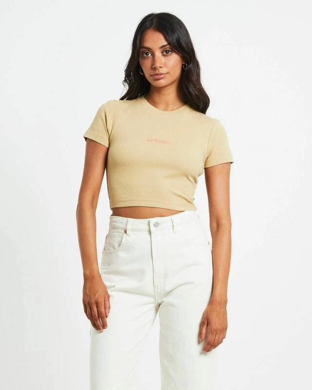 Afends Dillon Abbie Recycled Cropped Tee In Natural 7 Afends Dillon Abbie Recycled Cropped Tee In Natural - Image 5