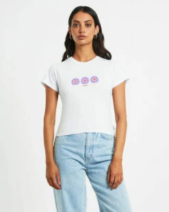 Afends Daisy Recycled Baby Tee In White -Insight Shop 5 76155
