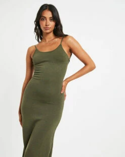 Preseley Midi Dress In Khaki -Insight Shop 5 76288