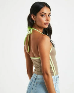 Infinity Halter Top In Taupe Brown -Insight Shop 5 76356