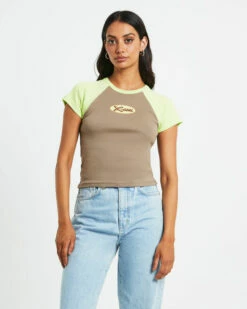 Infinity Short Sleeve Raglan Tee In Taupe Brown 12 Infinity Short Sleeve Raglan Tee In Taupe Brown -Insight Shop 5 76362