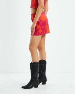 Insight Jojo Acid Floral Low Rise Mini Skirt Pink/Orange -Insight Shop 5 8112