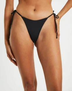 Tie Side Skimpy Bikini Bottoms In Black -Insight Shop 6 11389