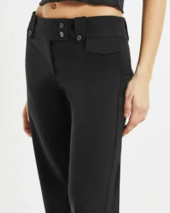 Jaylee Low Rise Seam Front Pants Black -Insight Shop 6 16425