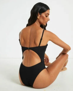 Rib Underwire One Piece In Black -Insight Shop 6 16896