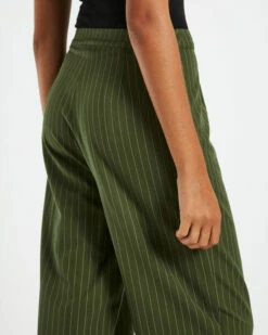 Addison Pinstripe Pants Olive -Insight Shop 6 18631