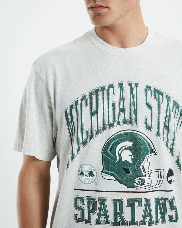 Vintage Champs Michigan State T-Shirt Silver Marle 8 Vintage Champs Michigan State T-Shirt Silver Marle - Image 6