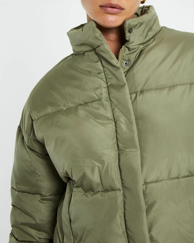 Casey Cropped Puffer Jacket Sage Green 8 Casey Cropped Puffer Jacket Sage Green - Image 6