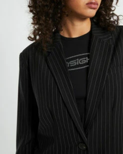 Addison Pinstripe Boxy Blazer Black 13 Addison Pinstripe Boxy Blazer Black -Insight Shop 6 20612