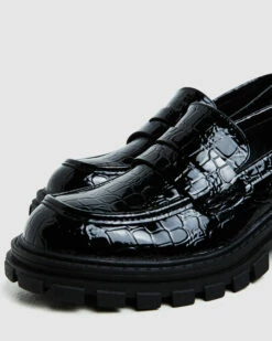 Lennon Croc Loafers Black Croc -Insight Shop 6 20808