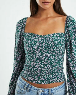 Amelie Meadow Sweet Shirred Back Top Floral -Insight Shop 6 21021