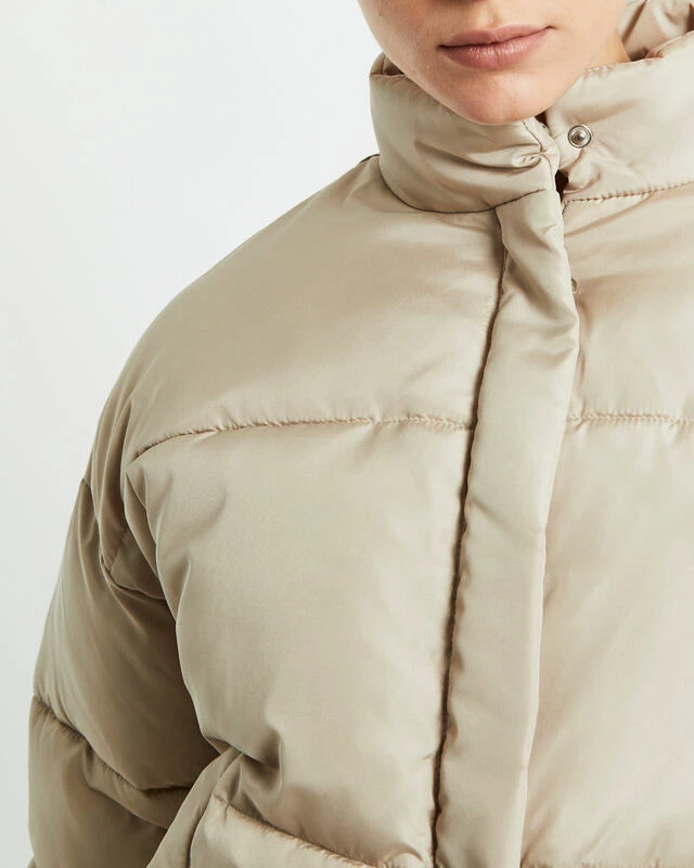 Casey Cropped Puffer Jacket Camel Beige 8 Casey Cropped Puffer Jacket Camel Beige - Image 6