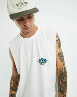 Maker Logo Muscle Tee Vintage White -Insight Shop 6 21938