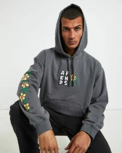 Afends Flowerbed Recycled Pull On Hoodie Steel Grey -Insight Shop 6 22412