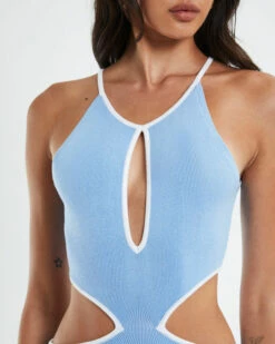 Athena Contrast Bind Midi Cut Out Dress Blue 13 Athena Contrast Bind Midi Cut Out Dress Blue -Insight Shop 6 23231