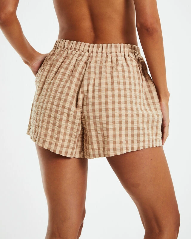 Brodi Gingham Shorts Brown 8 Brodi Gingham Shorts Brown - Image 6