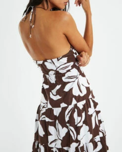 Niah Tiered Tie Up Dress Brown/White 13 Niah Tiered Tie Up Dress Brown/White -Insight Shop 6 24265