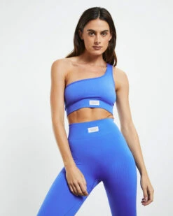 Seamless One Shoulder Crop Top Cobalt Blue -Insight Shop 6 24962
