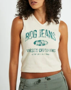 BDG Urban Outfitters BDG Varsity Vest Singlet Cream -Insight Shop 6 25233