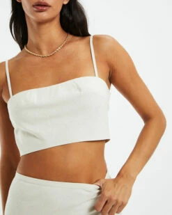 Delilah Linen Bandeau Top Oat Marle 13 Delilah Linen Bandeau Top Oat Marle -Insight Shop 6 25641