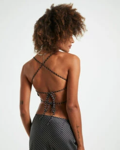 Gianna Satin Stripe Silky Cami Black -Insight Shop 6 26898