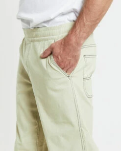 Contrast Stitch Pants Cream -Insight Shop 6 27405