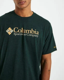Columbia Retro Logo Short Sleeve T-Shirt Spurce Heather Green -Insight Shop 6 27429